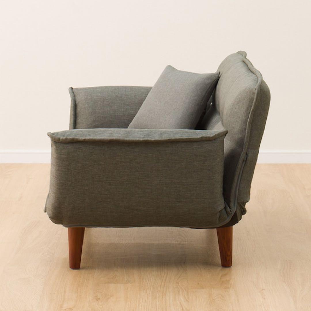 ニトリ 2人掛けコンパクトカウチソファー 布張りタイプ グレー