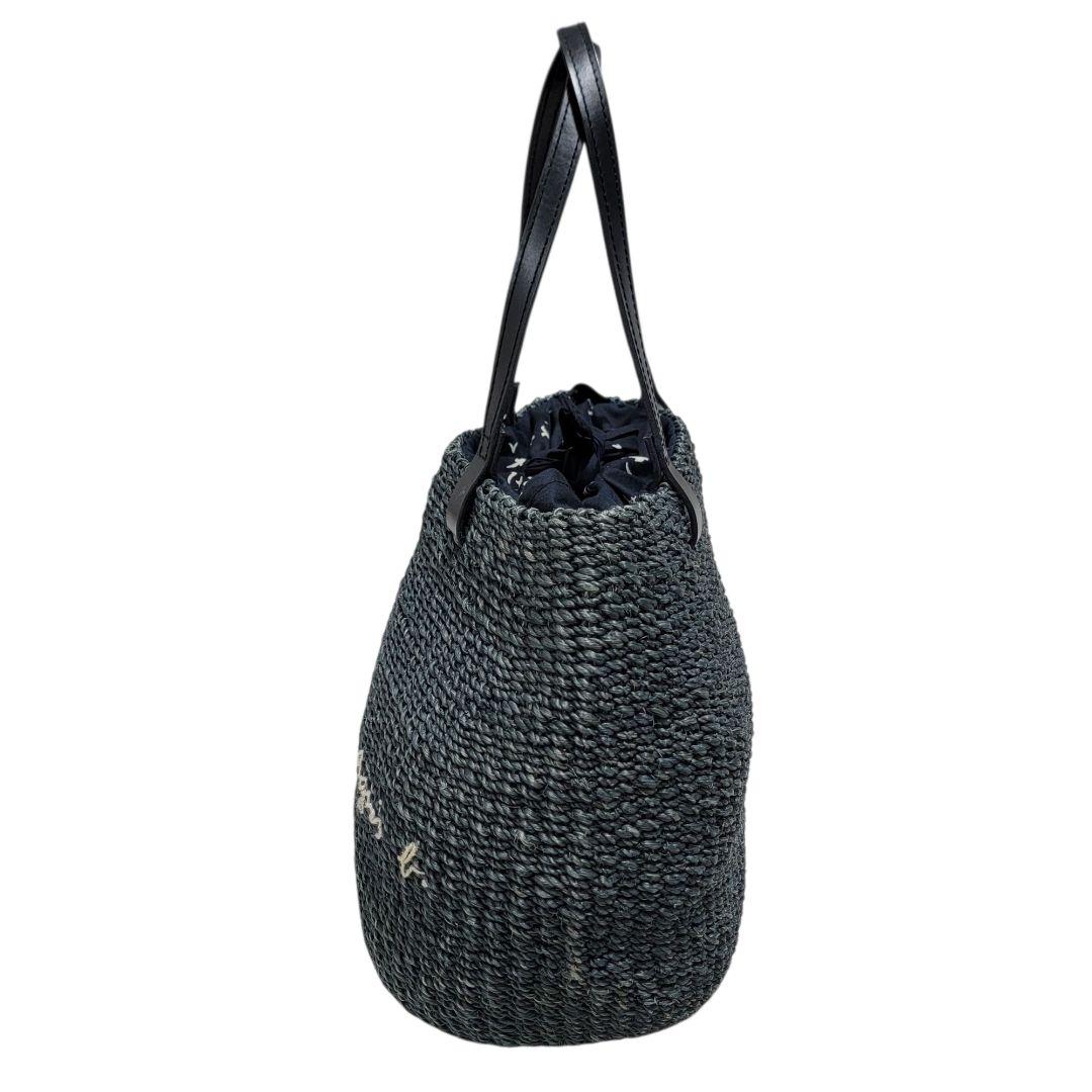 大人気 アニエスベー agnes b. ラフィア かごバッグ レザーハンドル