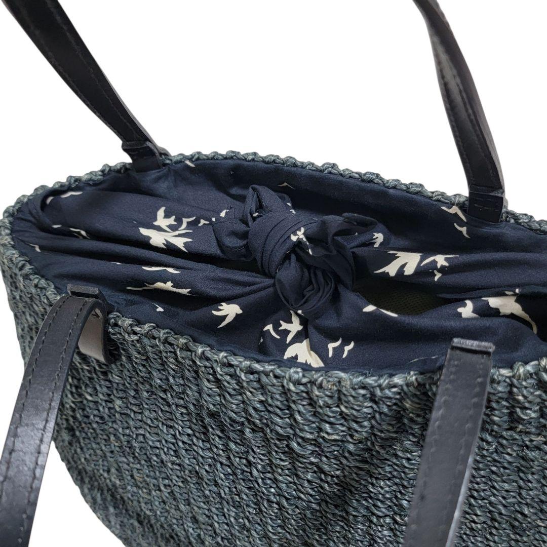 大人気 アニエスベー agnes b. ラフィア かごバッグ レザーハンドル