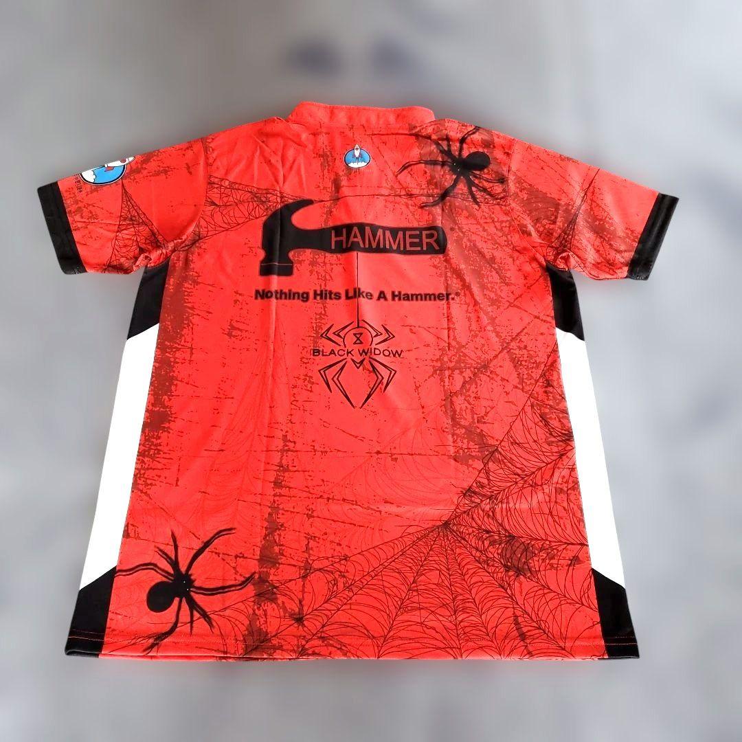 ✨新品✨ブラックウィドー　【XL】　ハンマー　レッド　大きめ　ボウリングウェア