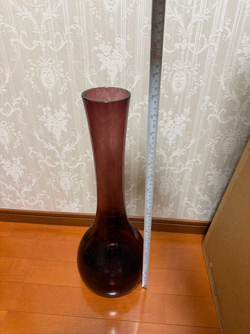 紫色 ガラス花瓶 約60cm
