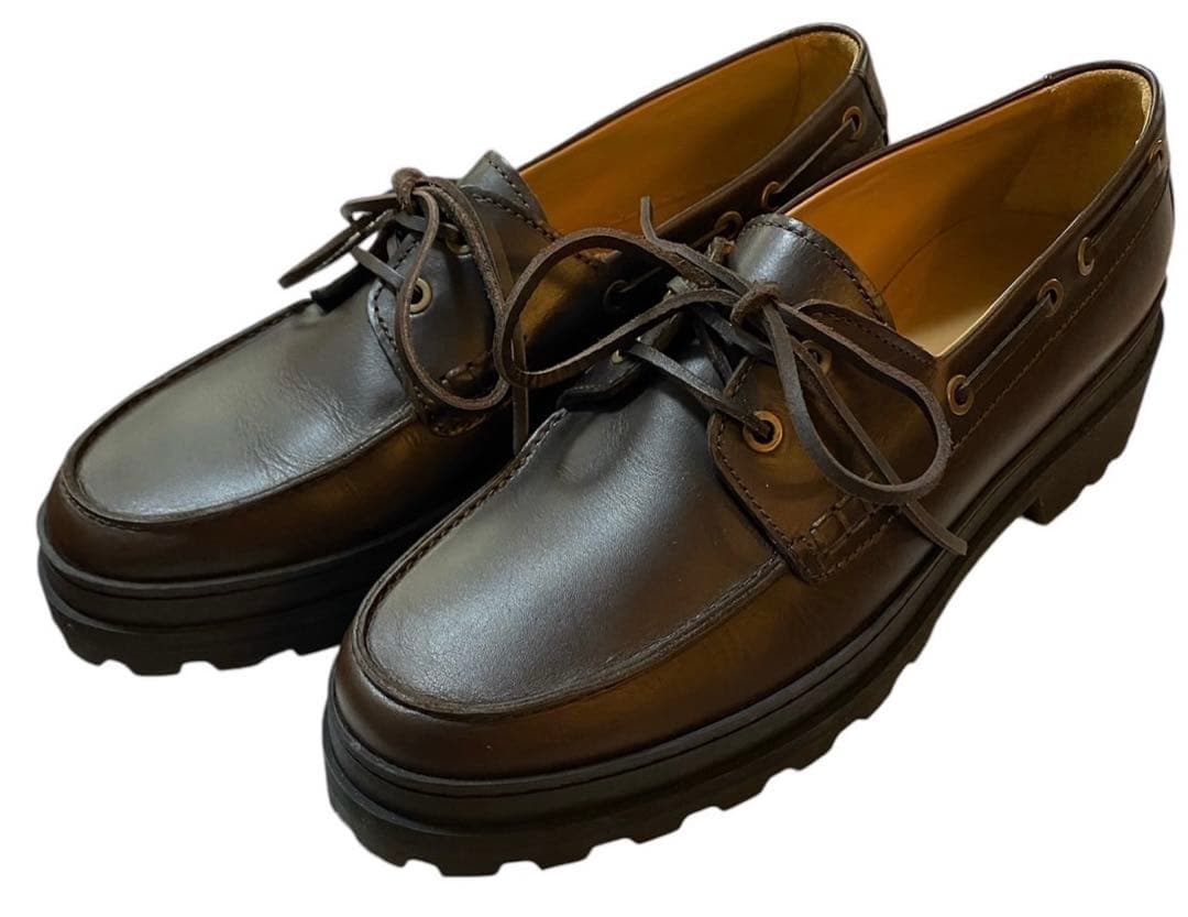 美品　箱付き　APC アーペーセー　デッキ　モカシン　シューズ　レザー　ブラウン