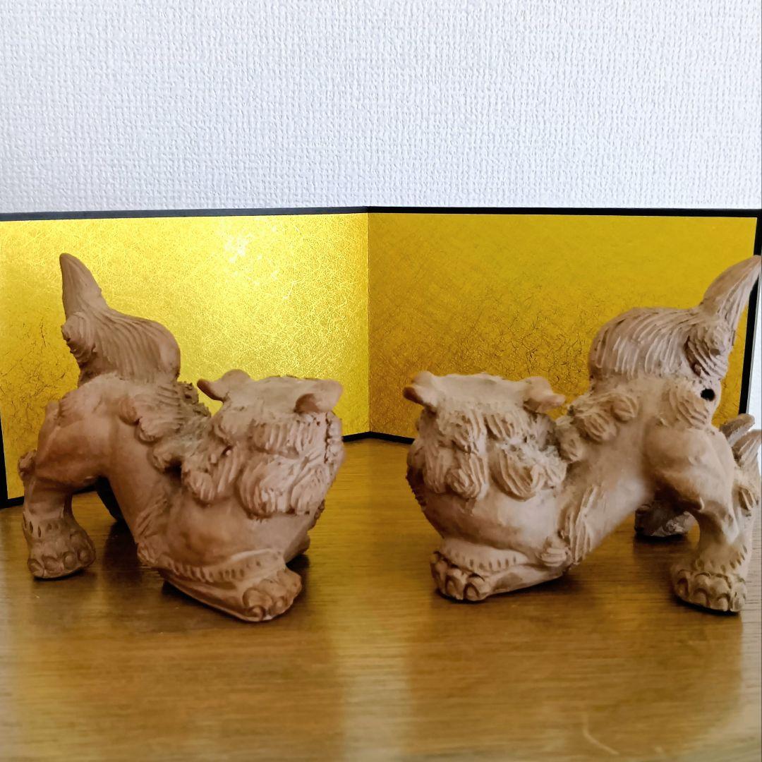 小橋川 昇作 シーサー 手捻這型獅子 焼締 沖縄 琉球 素焼 壺屋