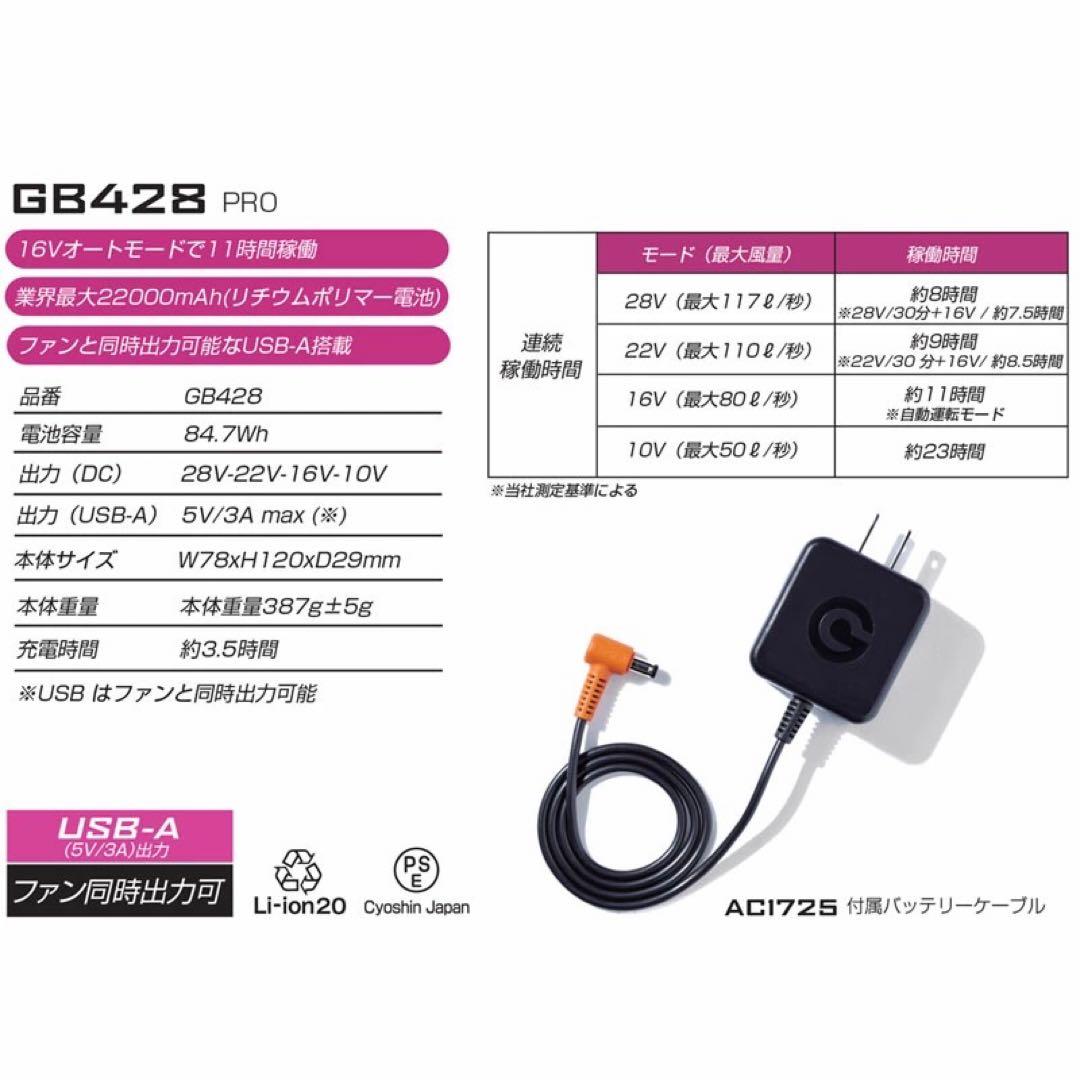 今年モデル　長信ジャパン ブラック　GB428 バッテリー ファン 28V