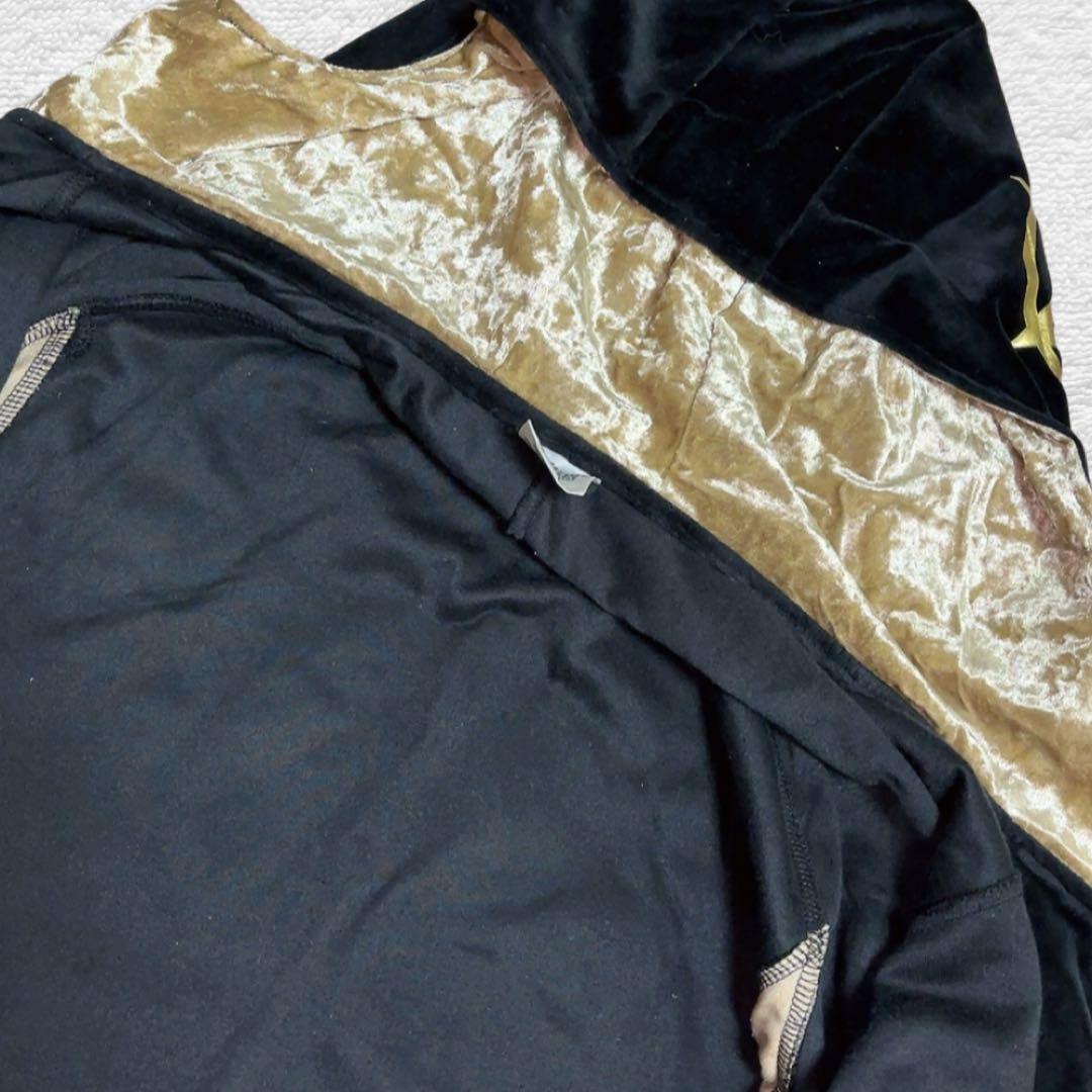 レア✨24カラッツ ベロア ジャージ セットアップ ブラック × ゴールド XL