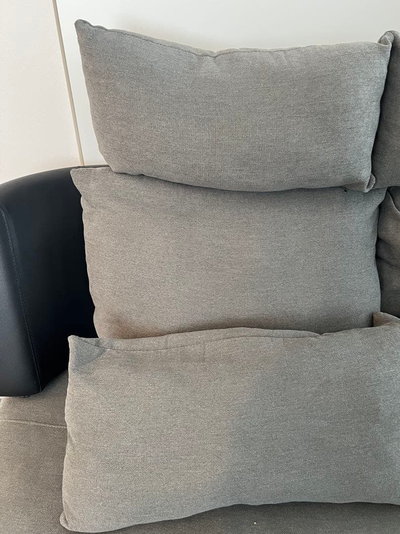 【にこにこ】ニトリ2人用布張りソファ (ポーション2KD GY)