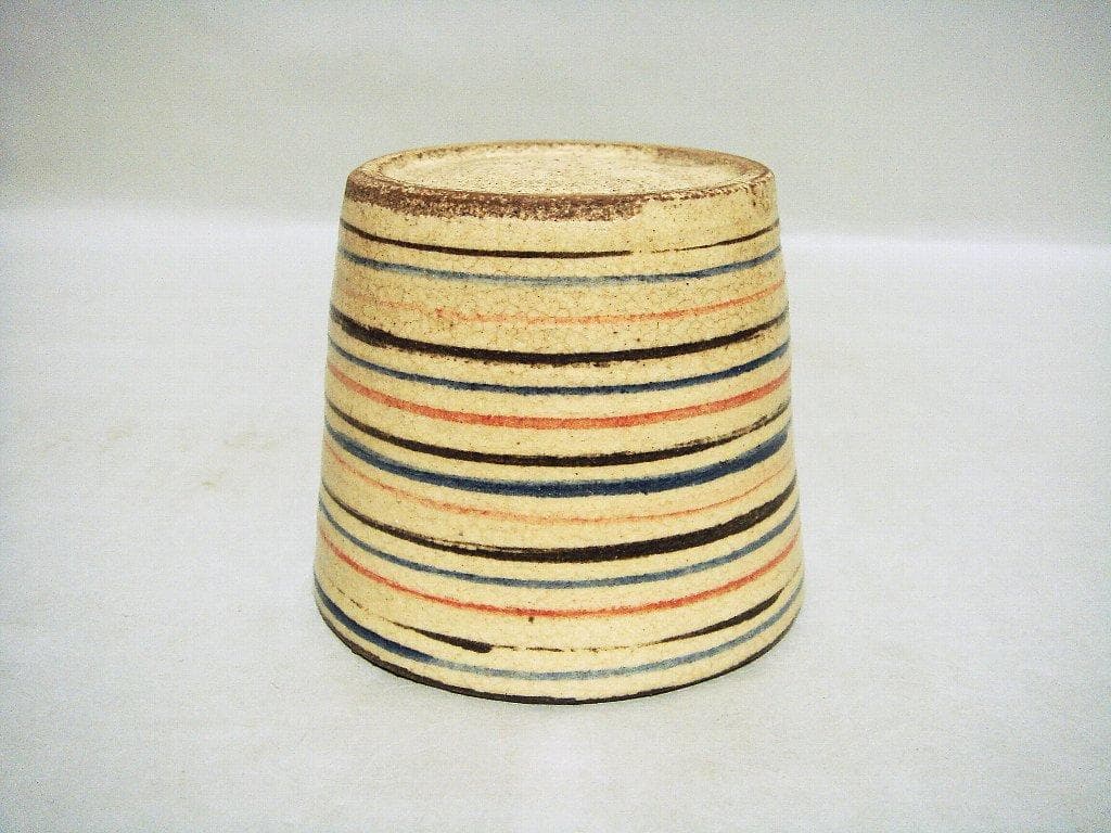 925『麦わら 輪線紋 蕎麦猪口』　/骨董品 古美術 アンティーク 古玩