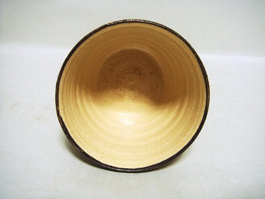 925『麦わら 輪線紋 蕎麦猪口』　/骨董品 古美術 アンティーク 古玩