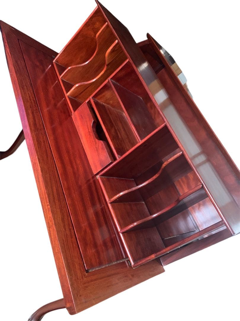 花梨材　ラインティングビュー　デスク　猫脚