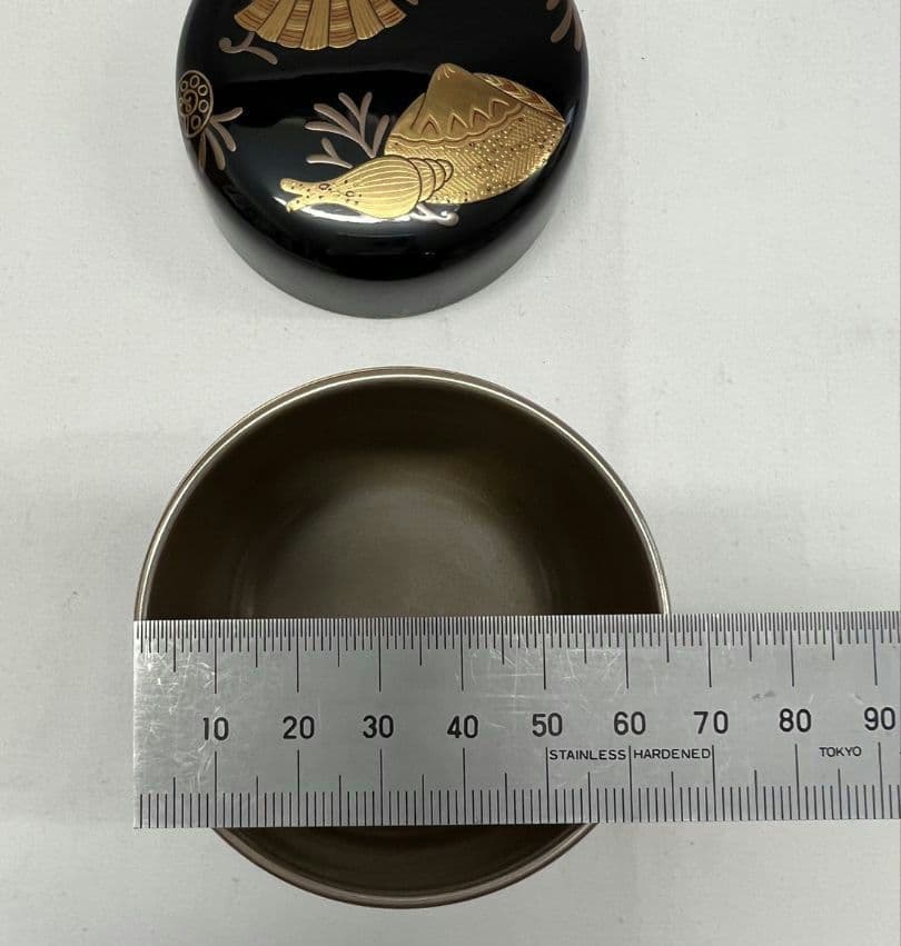 海松貝蒔絵 棗 内銀地 平安 光阿弥 茶道具