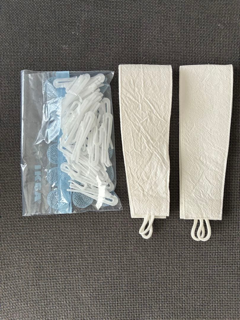 無印　綿洗いざらし平織りノンプリーツカーテン　オフ白　２枚セット