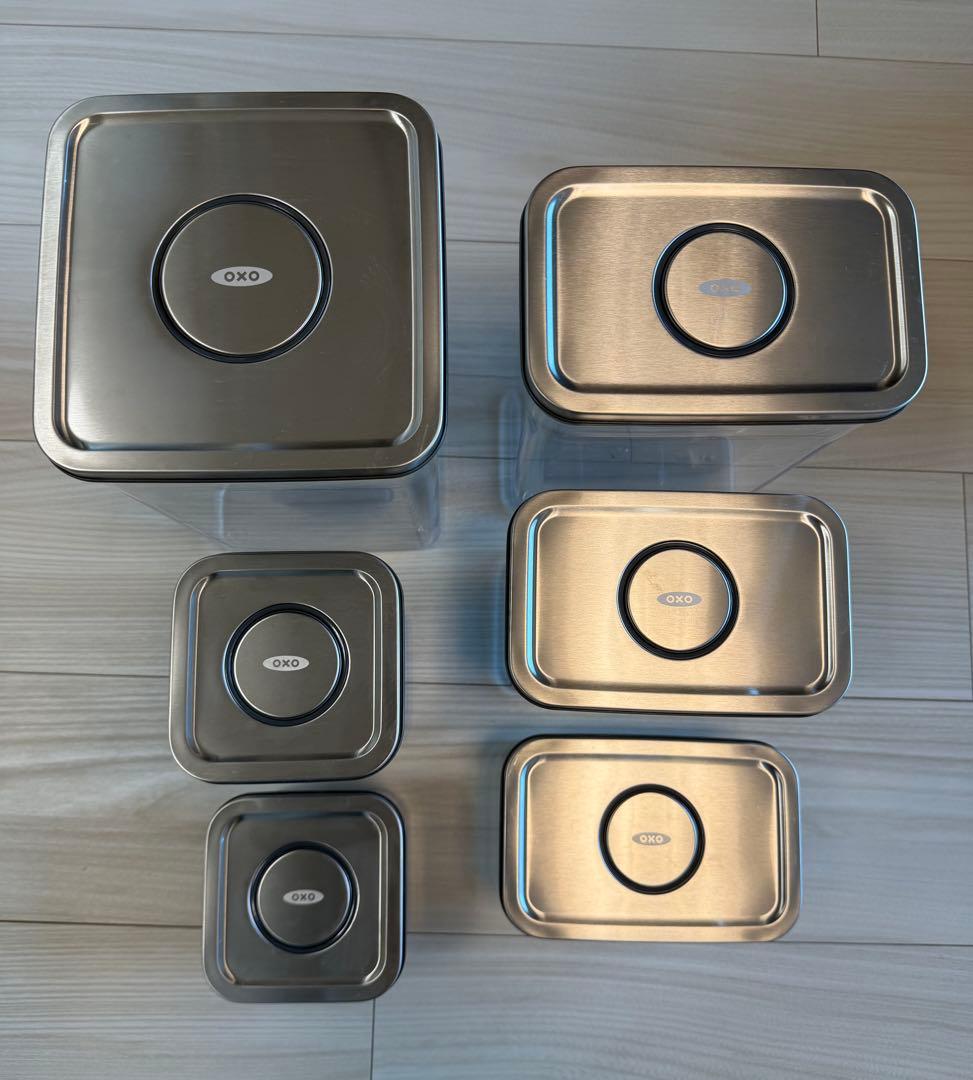美品】OXO オクソー コーヒー&ティーポップコンテナ レクタングル食品保存容器