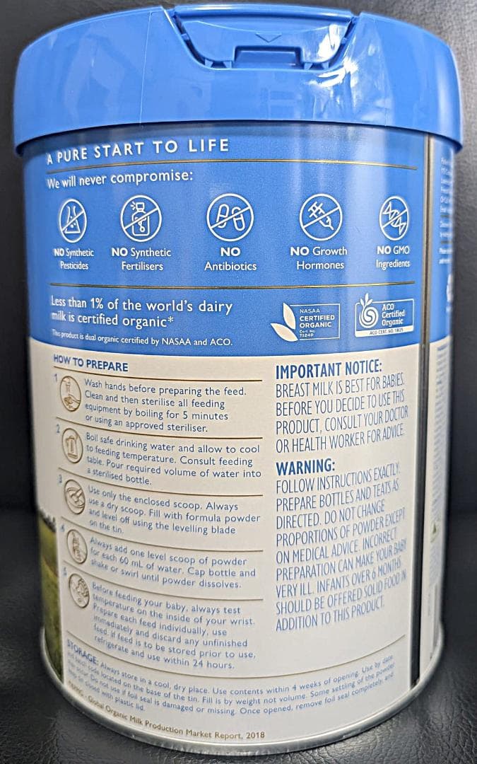 Bellamysベラミーズ・オーガニック牛ミルク(生後0日〜) 3缶