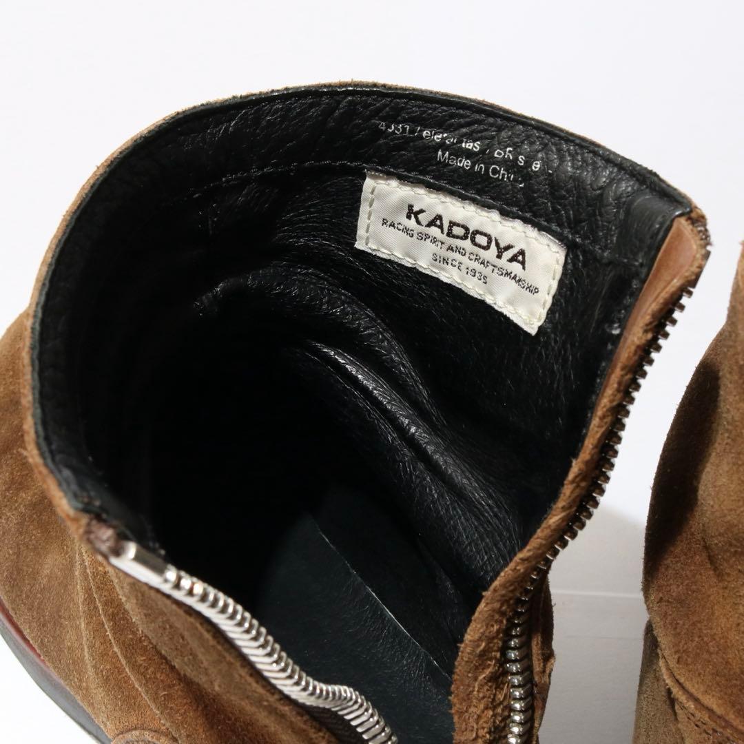 KADOYA エレファンタス バックジップブーツ スエード ビブラムソール E