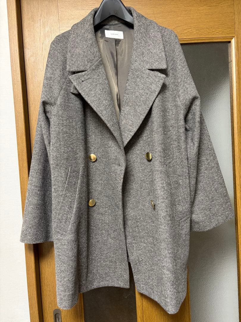 今期完売品★軽やかストレッチ襟2WAY ミドルコートL /GLOBAL WORK