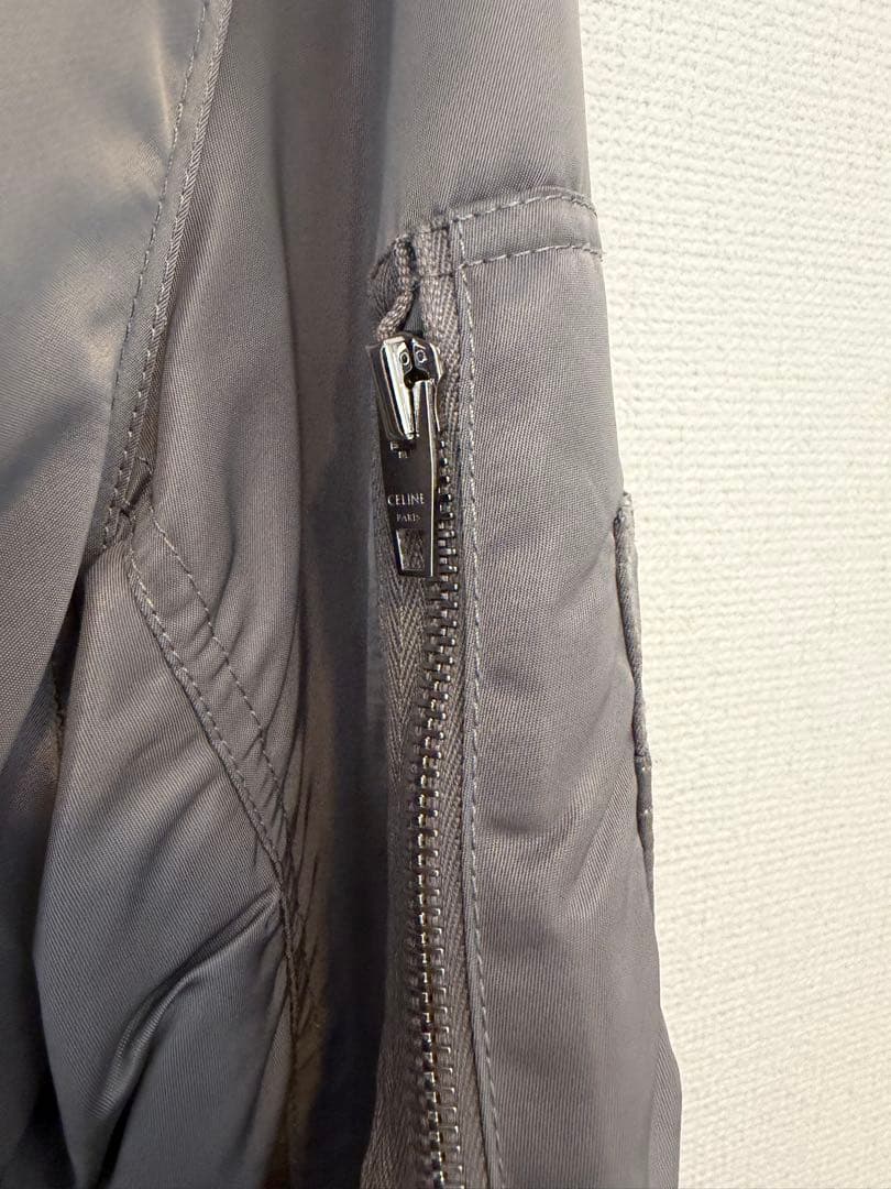 美品　セリーヌ　テディジャケット　中綿　ブルゾン　グレー　48