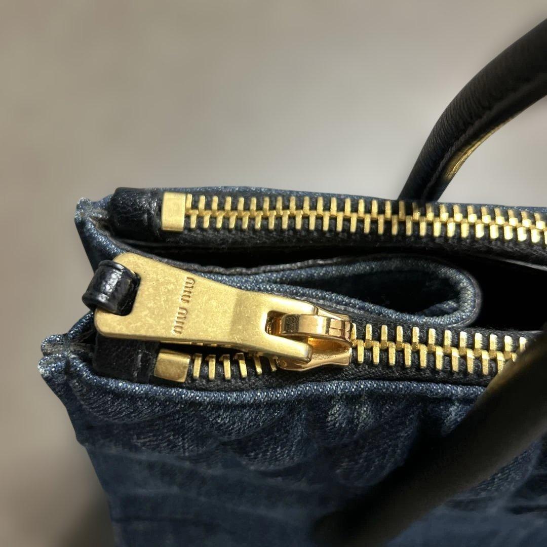miumiu バイカーデニム　2way ハンドバッグ　＆ショルダー