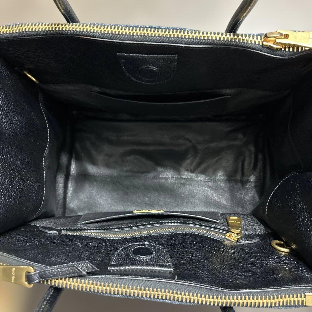 miumiu バイカーデニム　2way ハンドバッグ　＆ショルダー