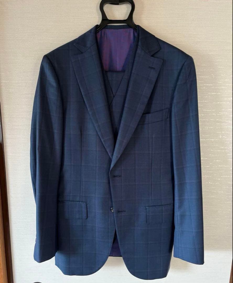 イタリア製エルメネジルドゼニアトラベラー英国製ドーメル 三揃スーツオールシーズン