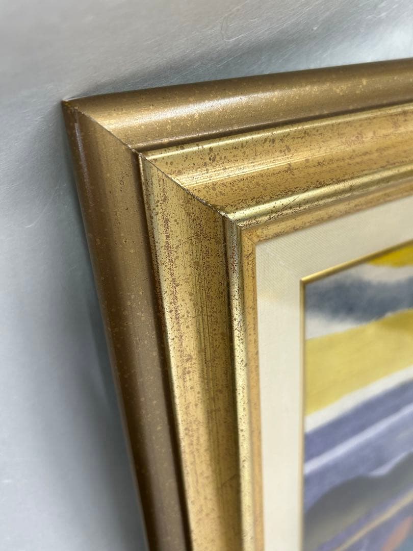 「浮かぶ島」　安達雅一　富士山　絵画　日本画　染色 工芸 作家