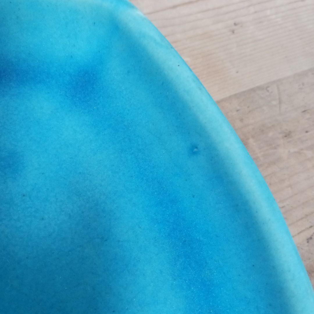 やちむん　沖縄　大嶺工房　ペルシャブルー　足付き