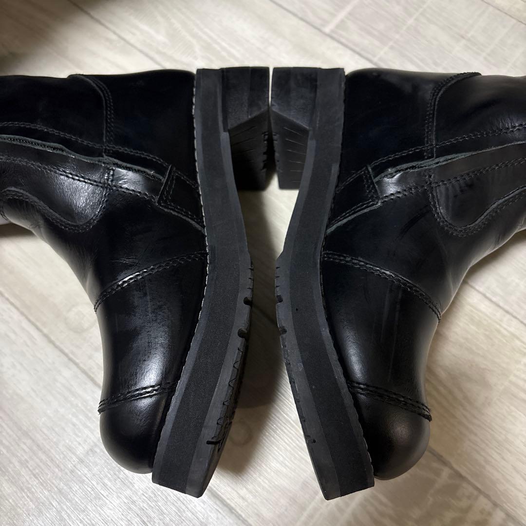 ワイルドウィング 厚底 ピーコック 本革 バイクブーツ