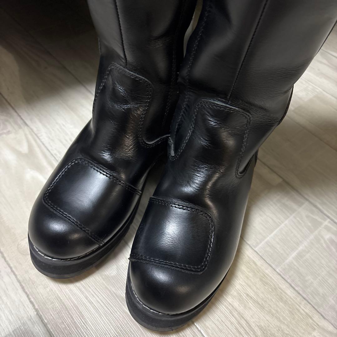 ワイルドウィング 厚底 ピーコック 本革 バイクブーツ