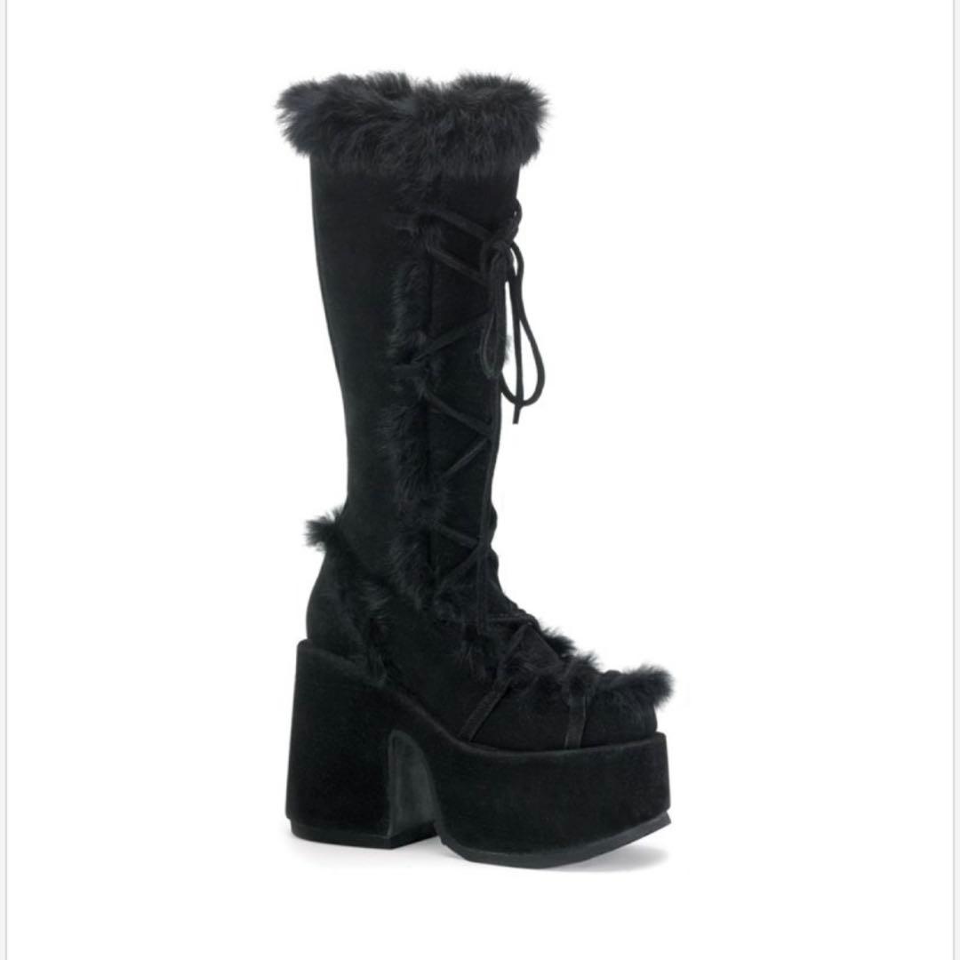 デモニア Dollskill プラットフォームブーツ ブラックCAMEL-311