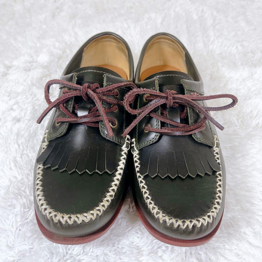 美品 REGALリーガル デッキシューズ レザー 脱着式 キルト 25.5cm