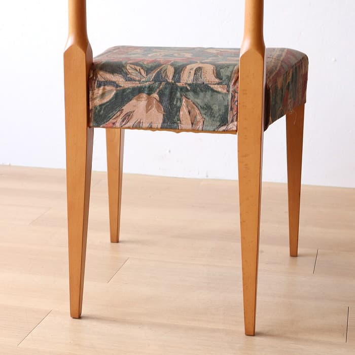 ヴィンテージ 飛騨産業 肘付イス 古家具 無垢材 ブナ材 カバーリング①