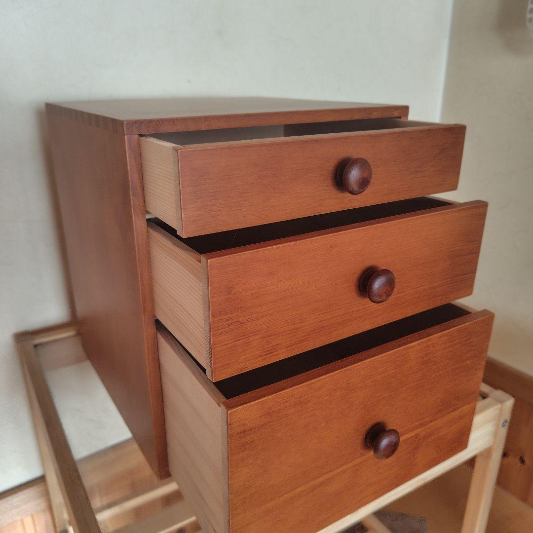 倉敷意匠 ツガの引き出しBOX 木製3段引き出し小物入れ