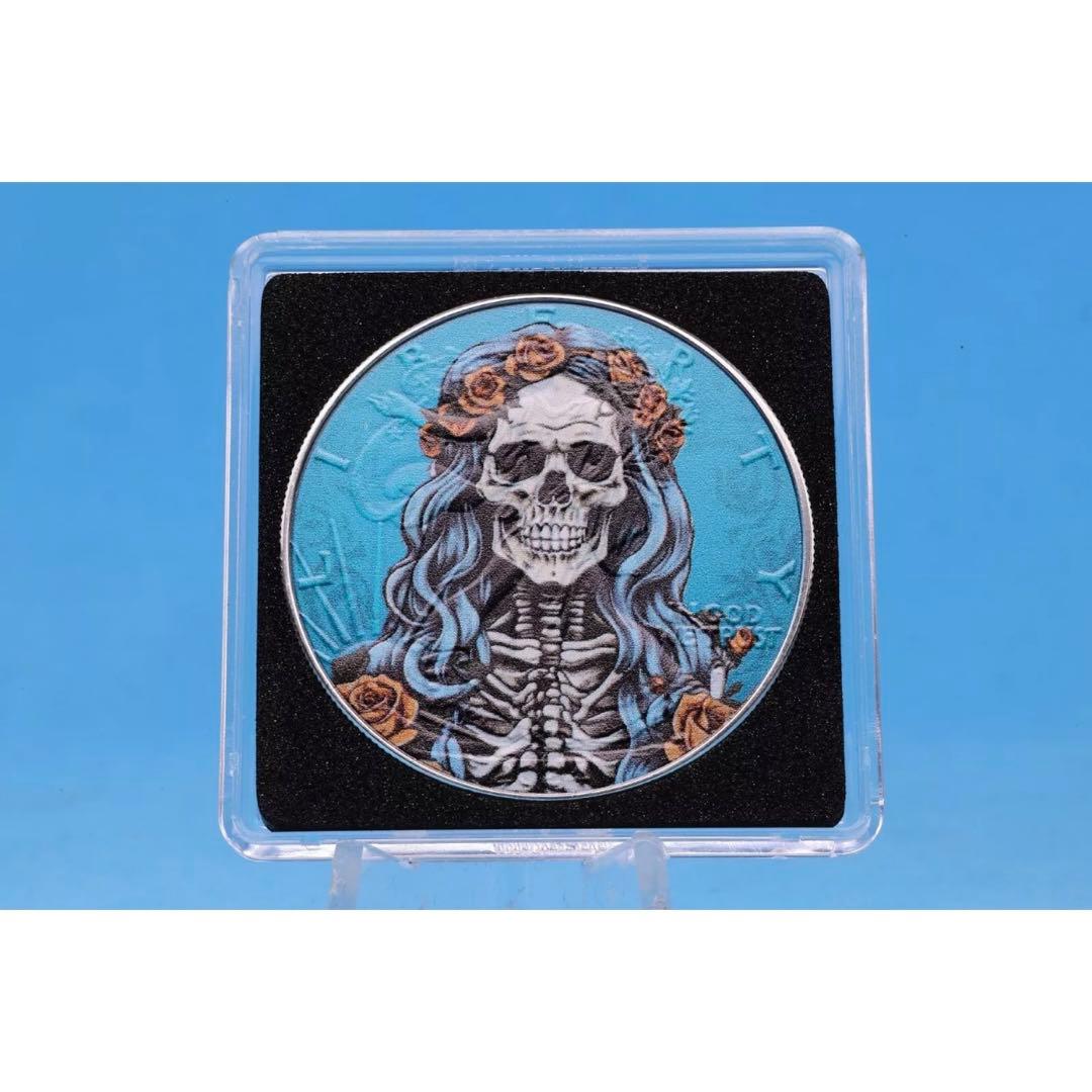 【200枚限定】アメリカ イーグル銀貨 カラーアンティーク仕上げ 女性スケルトン
