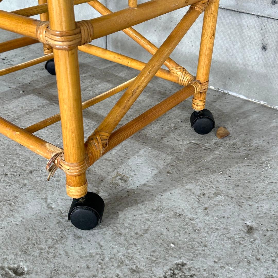 ⭐️即決価格⭐️ラタン 籐家具 5段チェスト　ランドリーラック キャスター付