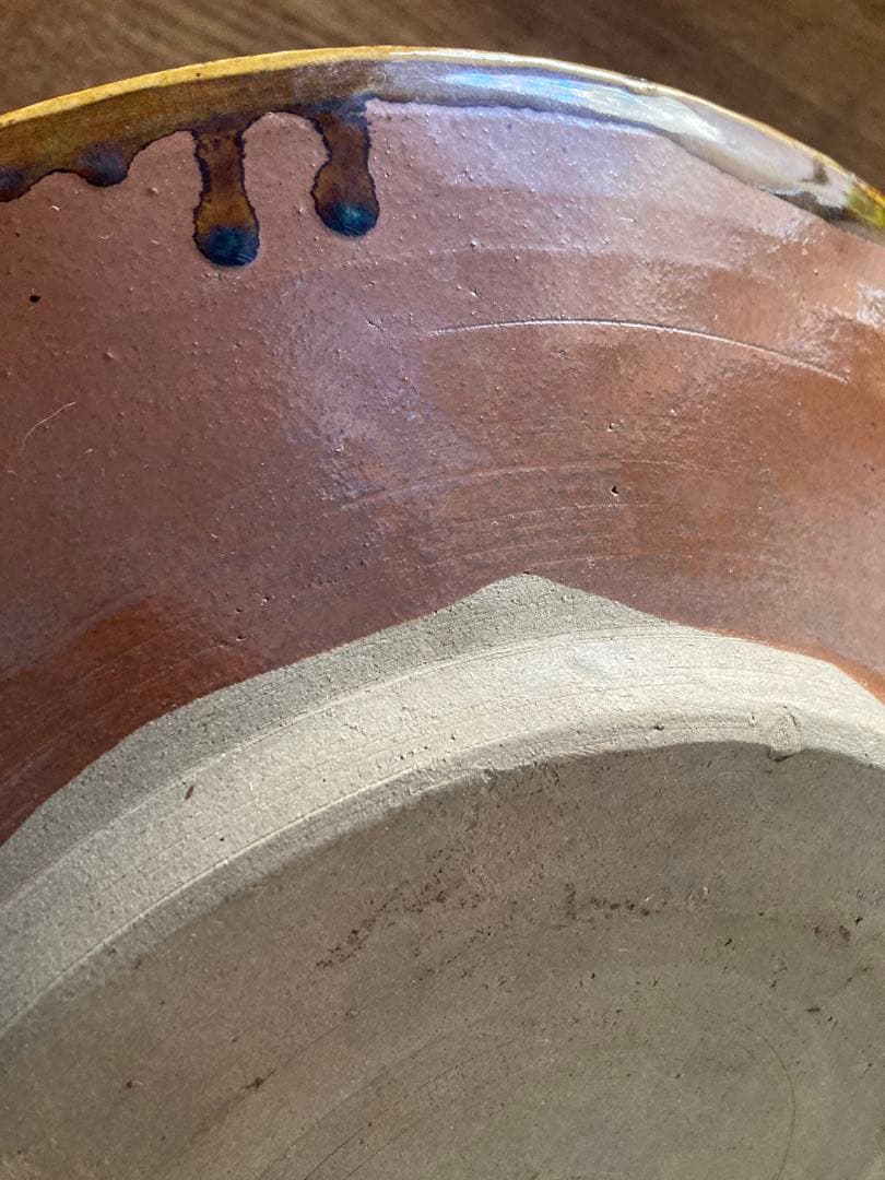 小鹿田焼　飛び鉋　大皿　民藝