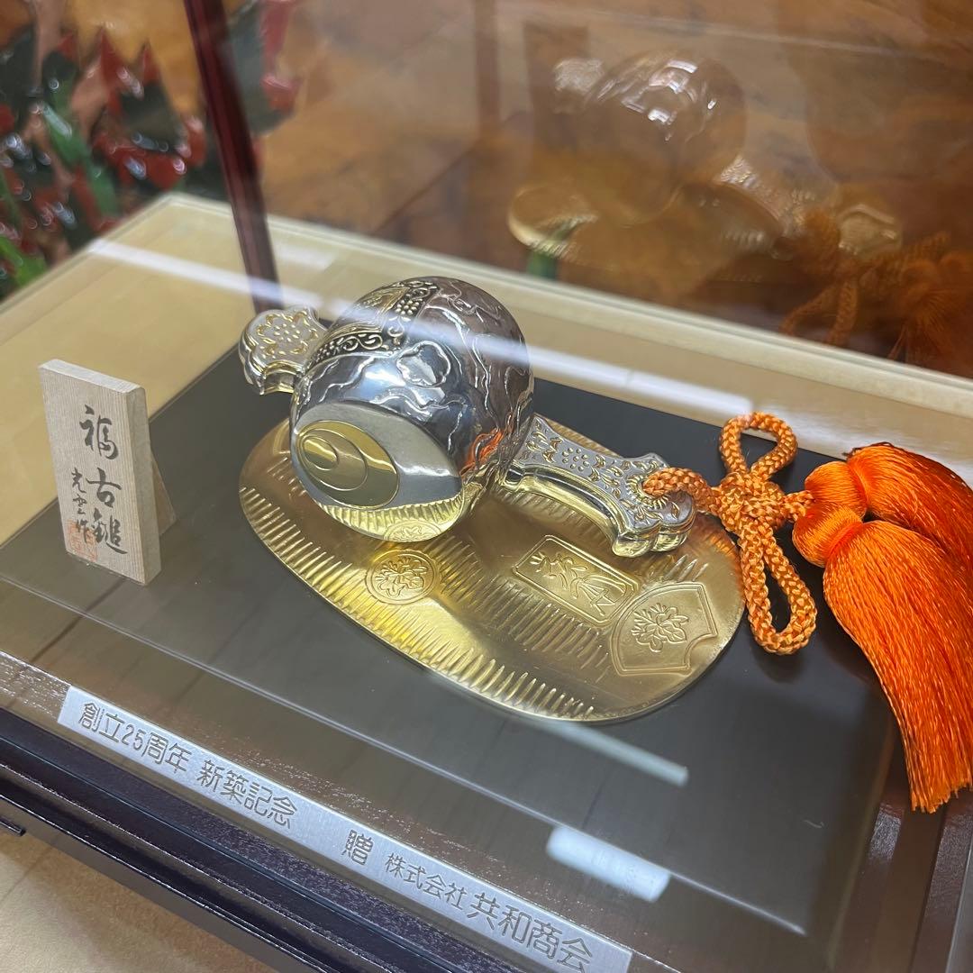 金工 光雲 福古槌 ガラスケース付　SILVER.P