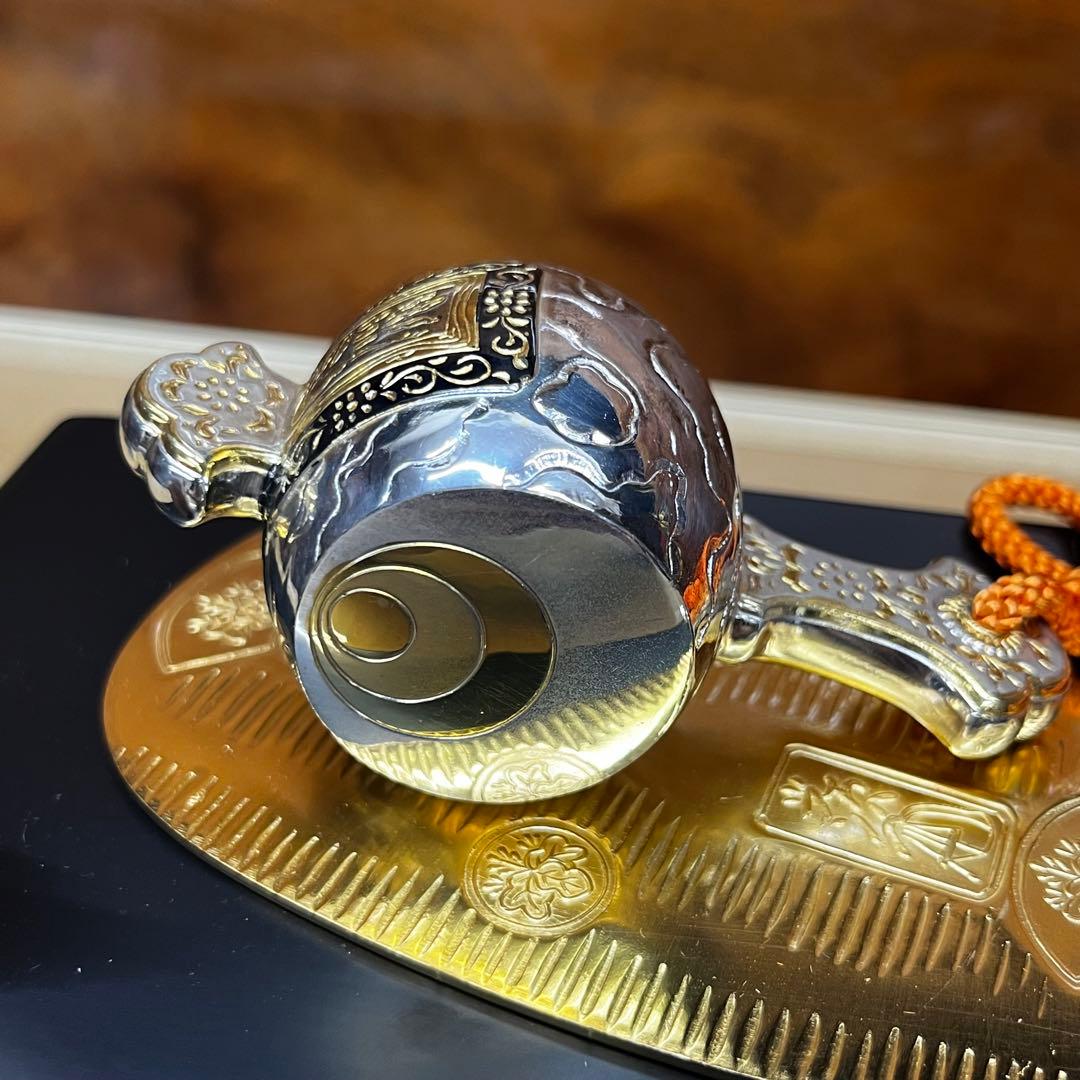 金工 光雲 福古槌 ガラスケース付　SILVER.P