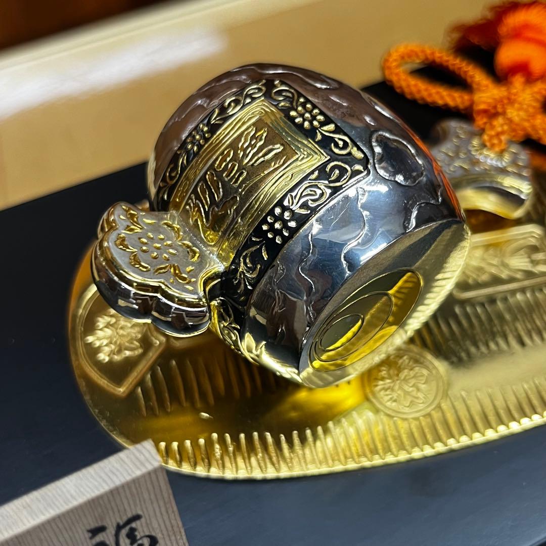 金工 光雲 福古槌 ガラスケース付　SILVER.P