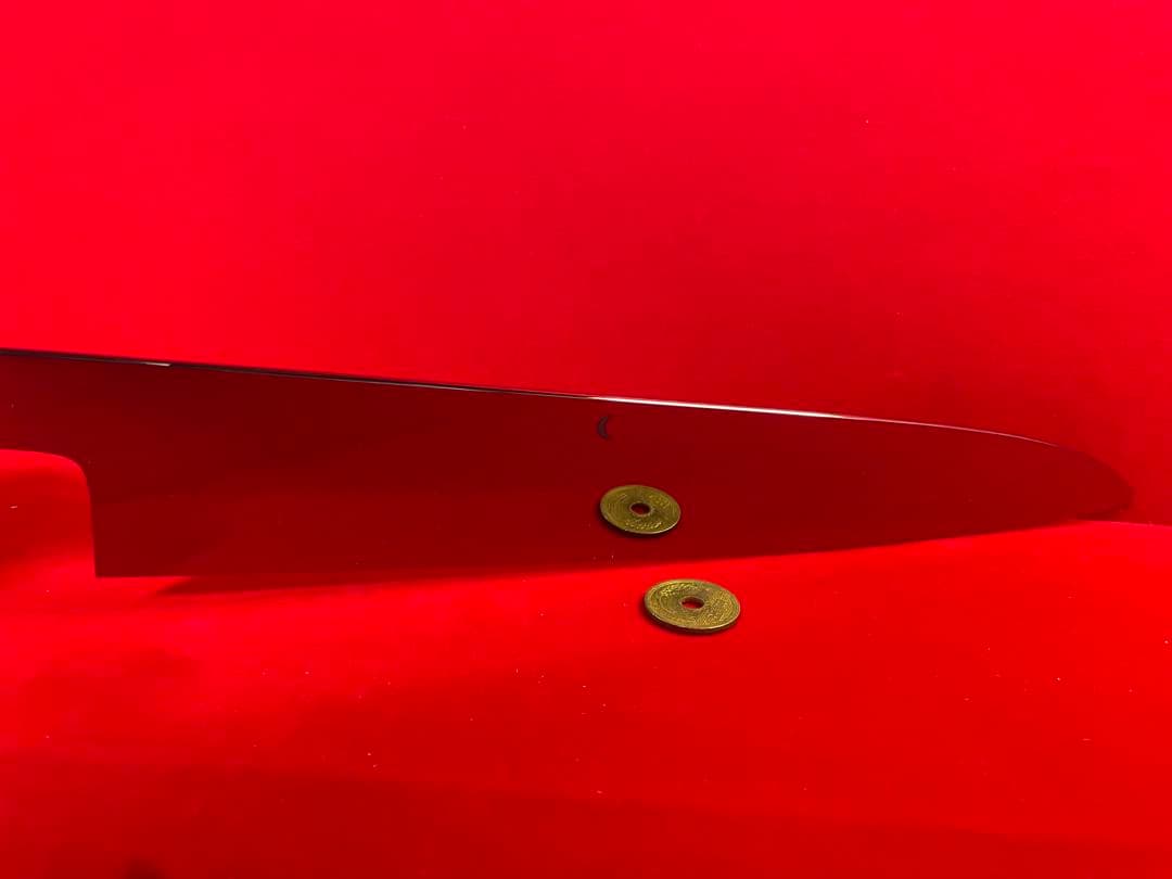 No.01387 包丁　牛刀　本焼　富士山波紋残月波紋　スウェーデン鋼k120