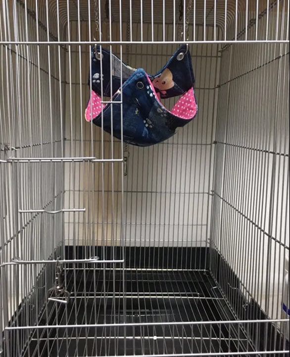 モモンガハウス(足跡柄・ピンク)  春(冬)秋仕様  1750円