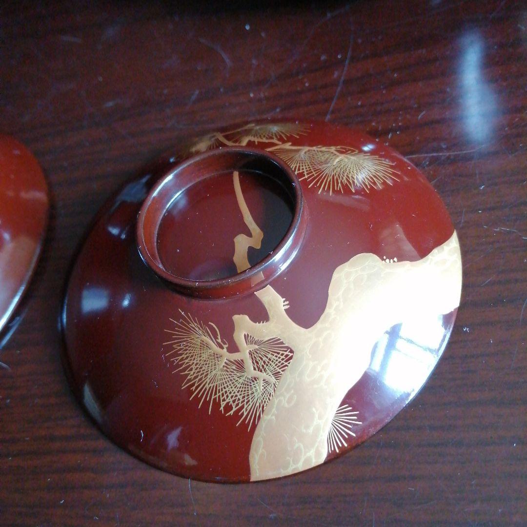 輪島塗　金蒔絵松木画吸物椀　20客　11cm　大正期