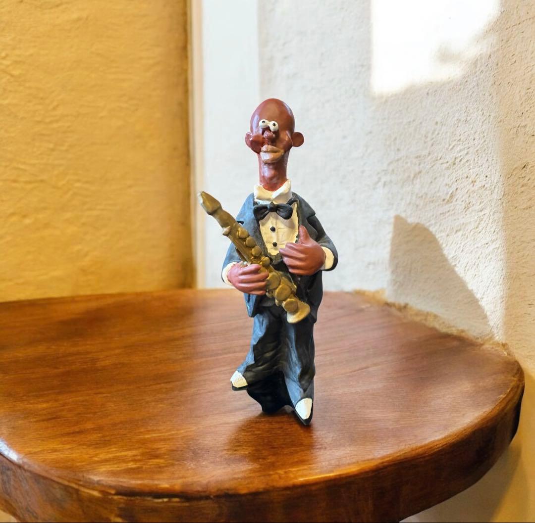 フィギュア 黒人ジャズバンド　台座付き7点セット