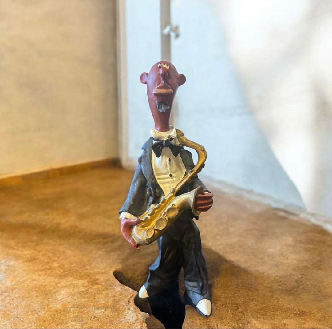 フィギュア 黒人ジャズバンド　台座付き7点セット