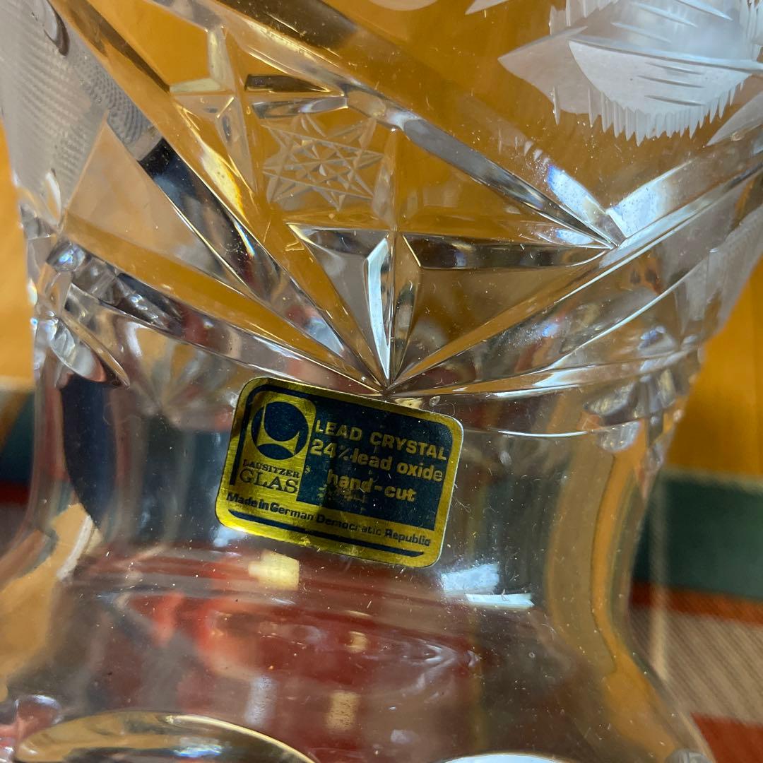 レア品　希少価値　東ドイツLAUSITZER GLAS クリスタル　花瓶　新品