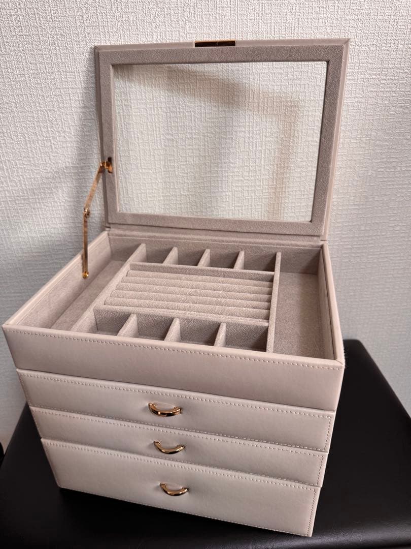 【美品】アクセサリーボックス　ジュエリーボックス　大容量