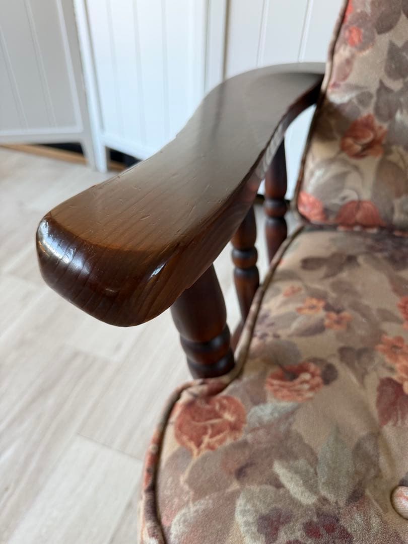 ③飛騨産業 キツツキ フロンティア アーム付きソファチェア カントリー 木製