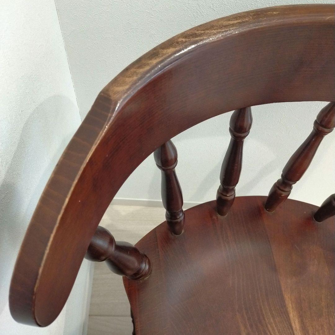 かしわ　柏木工　ビンテージ　ダークブラウン 木製 スピンドルバックチェア