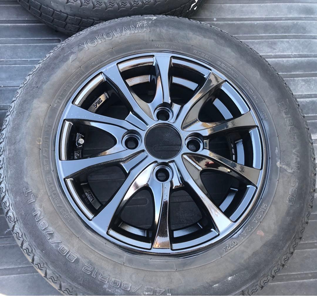 軽トラ・軽バン用　サマータイヤ　アルミホイール４本セット