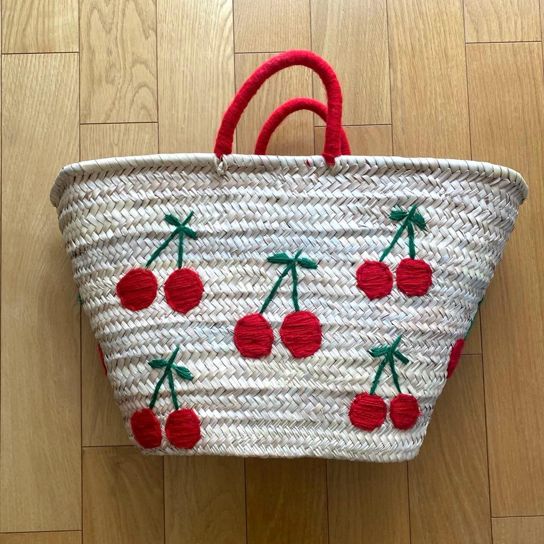 最終お値下げ！ファティマモロッコ　チェリーかごバッグ