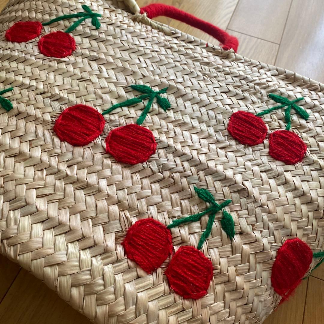 最終お値下げ！ファティマモロッコ　チェリーかごバッグ