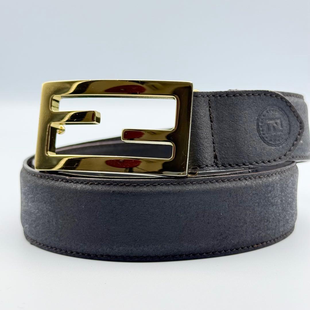 ✨良品✨FENDI ベルト FFバックル ゴールド金具箱付 純正ベルト 男女兼用